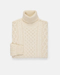 Made-in-Ireland Natural Aran Fisherman’s Turtleneck Sweater