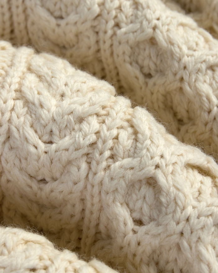 Made-in-Ireland Natural Aran Fisherman’s Turtleneck Sweater