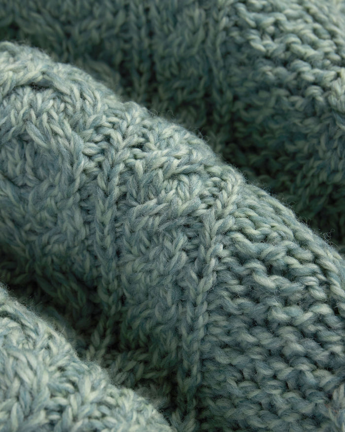 Made-in-Ireland Sage Aran Fisherman’s Sweater
