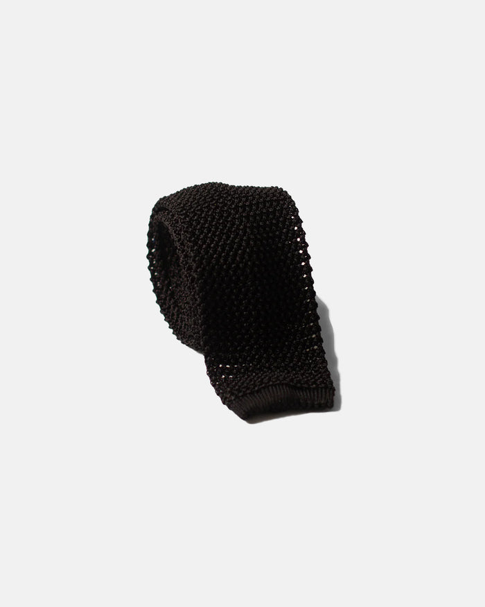Made-in-Italy Black Silk Knit Tie