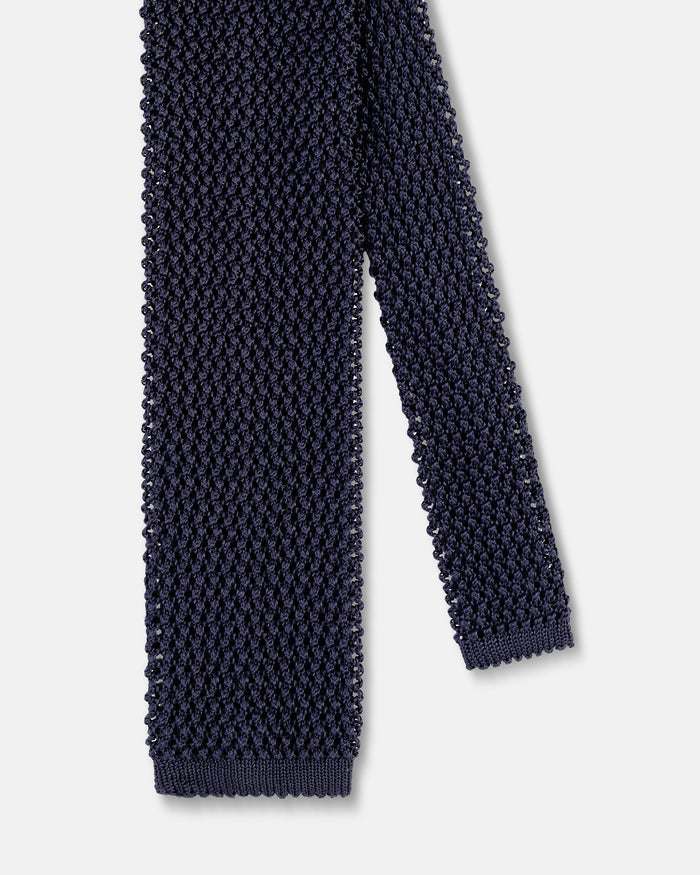 Made-in-Italy Blue Silk Knit Tie