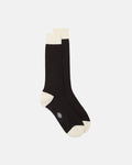 Made-in-Italy Brown & White Heel & Toe Wool Mid-Calf Socks