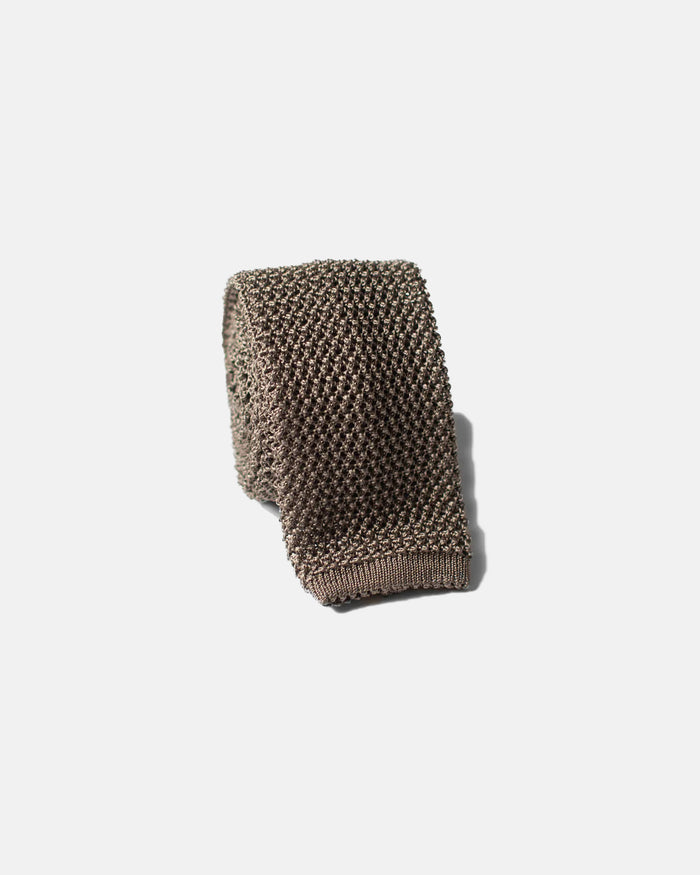 Made-in-Italy Gray Silk Knit Tie