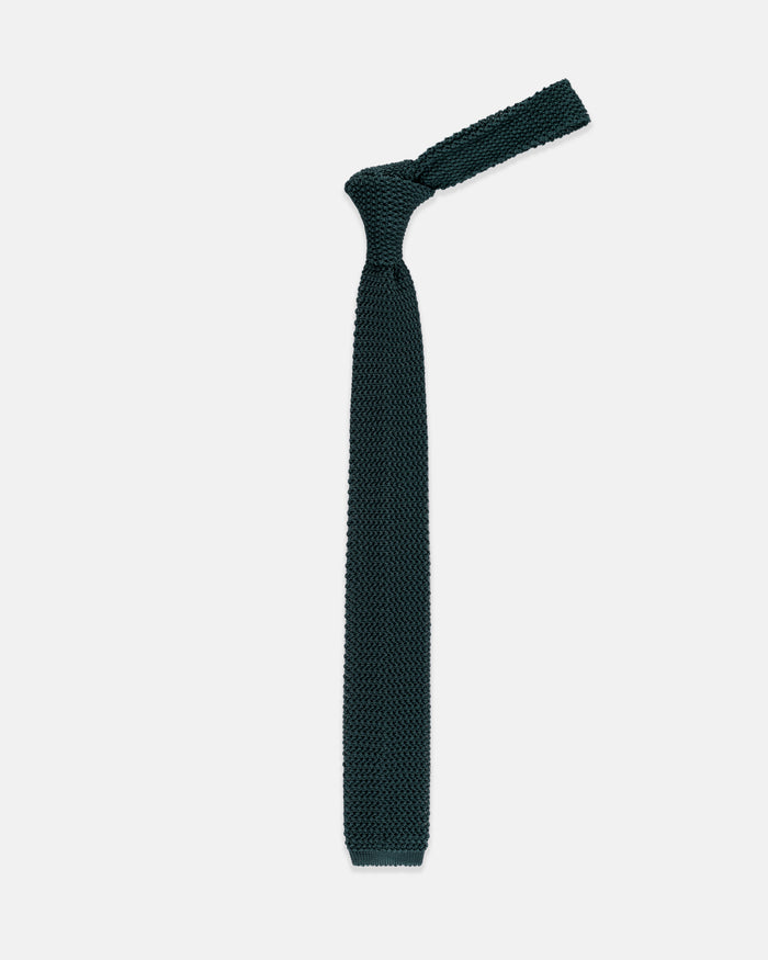 Made-in-Italy Green Silk Knit Tie