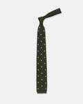 Made-in-Italy Green & White Dots Silk Knit Tie