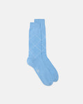 Made-in-Italy Light Blue Tonal Argyle Cotton Mid-Calf Socks