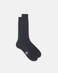 Made-in-Italy Medium Grey Mid-Calf Cotton Socks