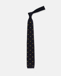 Made-in-Italy Navy & Gold Dots Silk Knit Tie