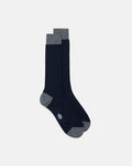 Made-in-Italy Navy & Grey Heel & Toe Wool Mid-Calf Socks