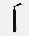 Made-in-Italy Navy & White Dots Silk Knit Tie