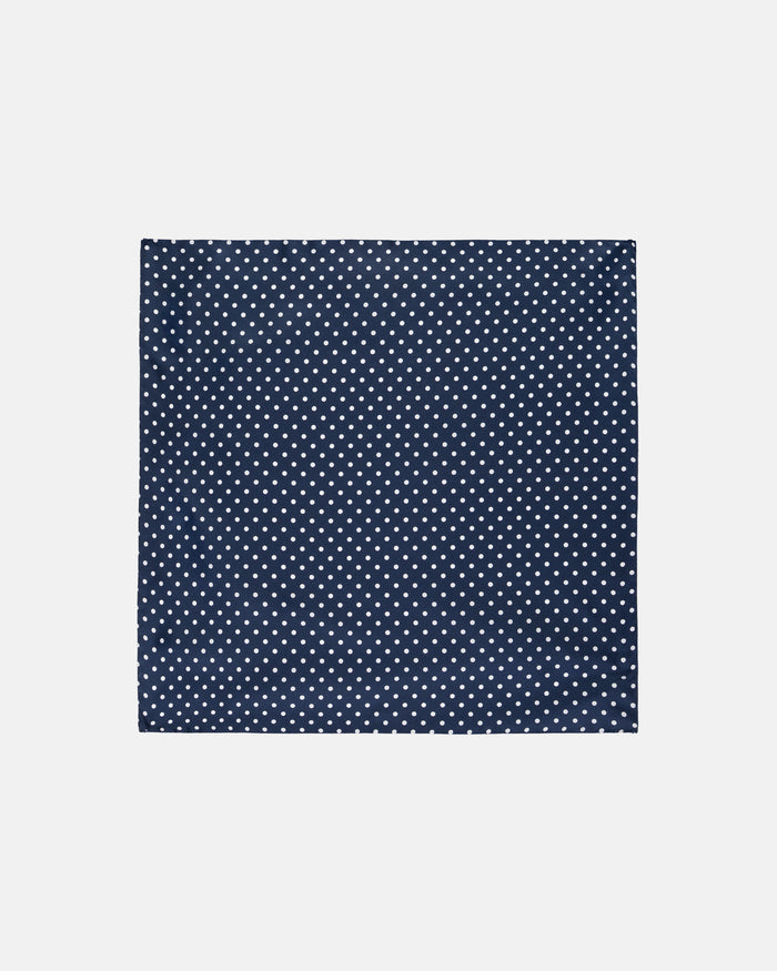 Made-in-Italy Navy & White Polka Dot Silk Pocket Square