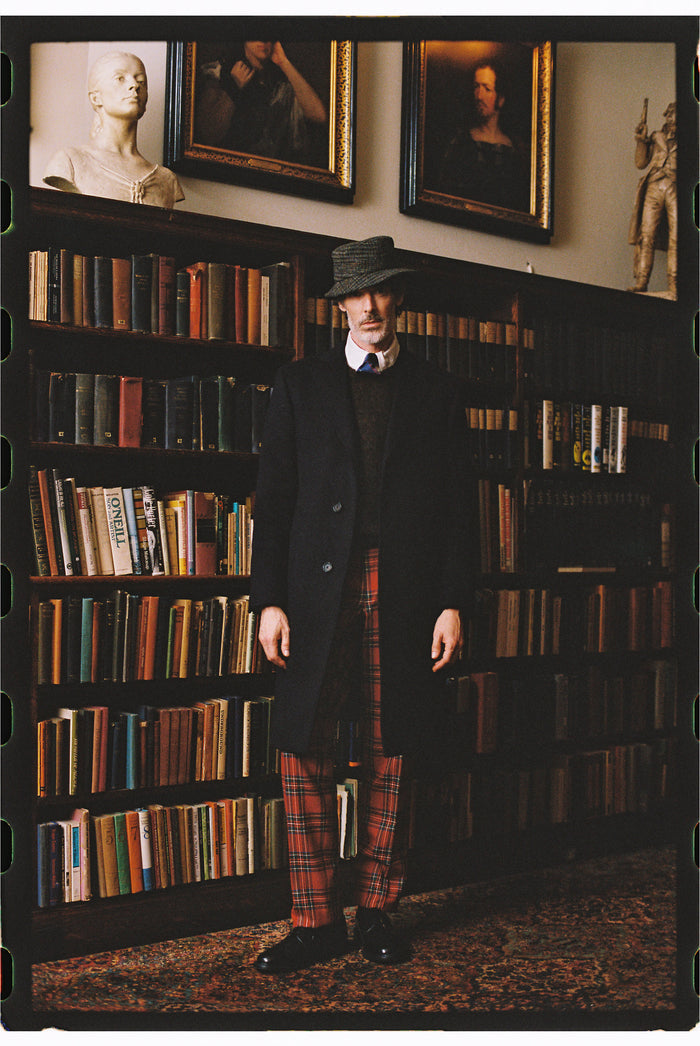 Made-in-Italy Olive Glen Plaid Harris Tweed Bucket Hat