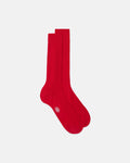 Made-in-Italy Red Cotton Mid-Calf Socks