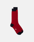 Made-in-Italy Red & Navy Heel & Toe Wool Mid-Calf Socks