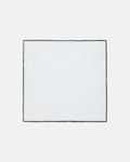 Made-in-Italy White with Black Edge Linen Pocket Square