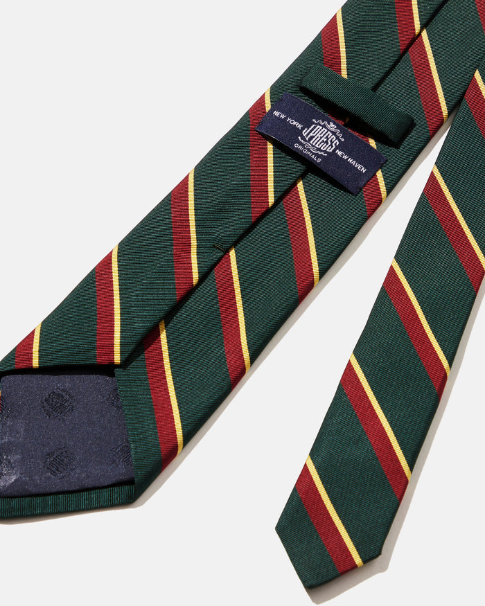 Made-in-Japan Green Regimental Silk Tie