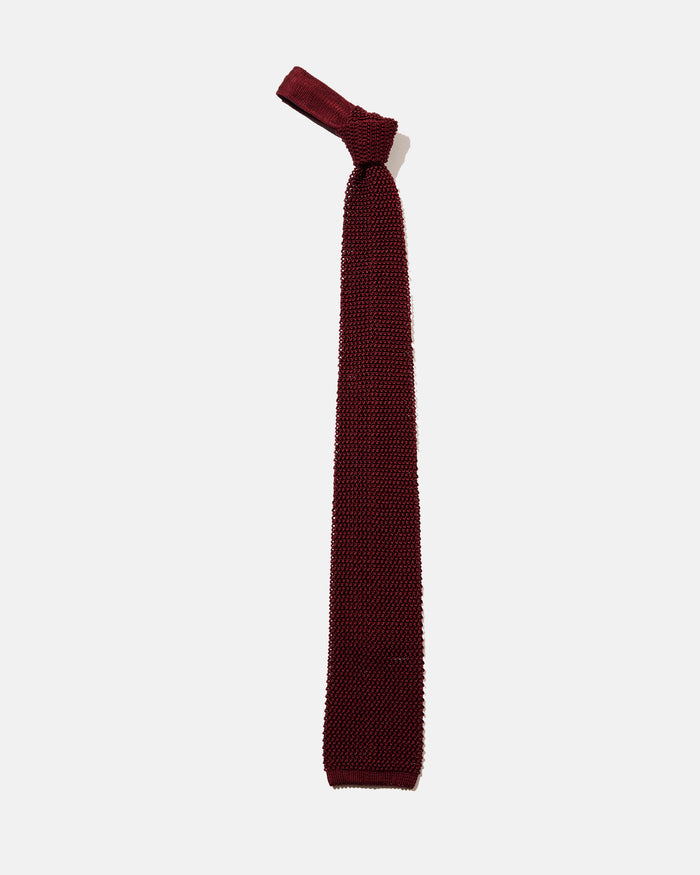 Made-in-Japan Wide Bordeaux Silk Knit Tie