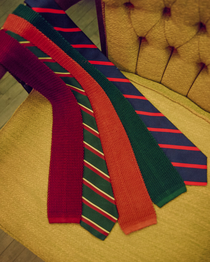 Made-in-Japan Wide Bottle Green Silk Knit Tie