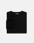 Made-in-Scotland Black Shaggy Dog Sweater  - Trim Fit