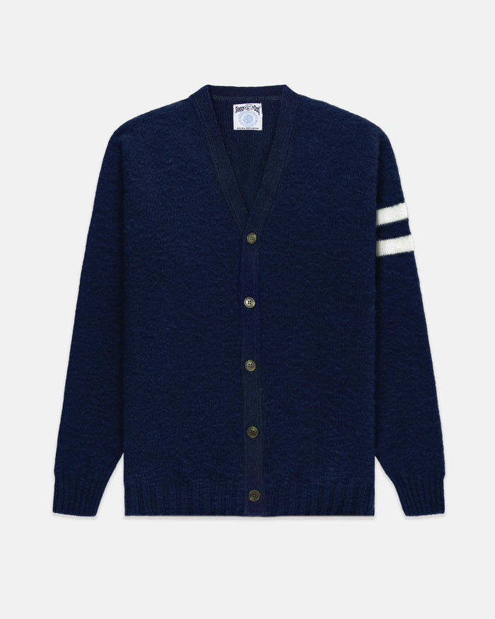 Made-in-Scotland Blue Shaggy Dog University Cardigan