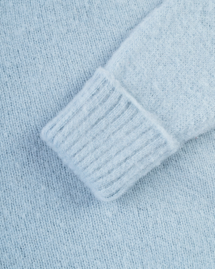 Made-in-Scotland China Blue Shaggy Dog Sweater - Classic Fit