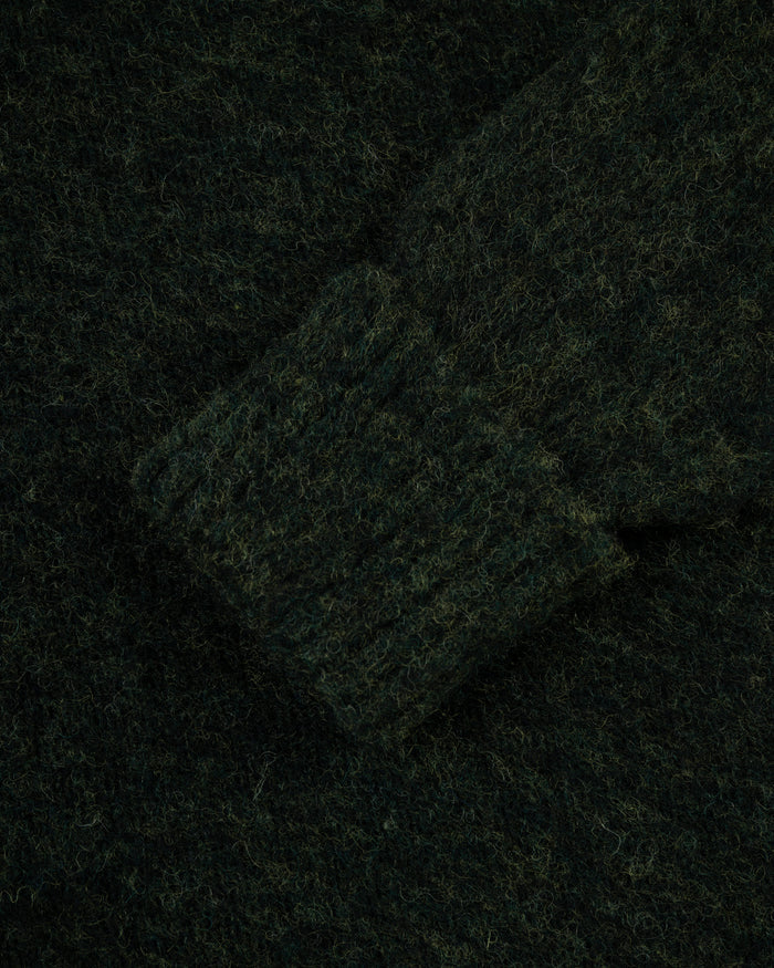 Made-in-Scotland Dark Green Marl Shaggy Dog Sweater - Classic Fit