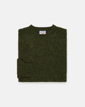 Made-in-Scotland Dark Olive Shaggy Dog Sweater  - Trim Fit