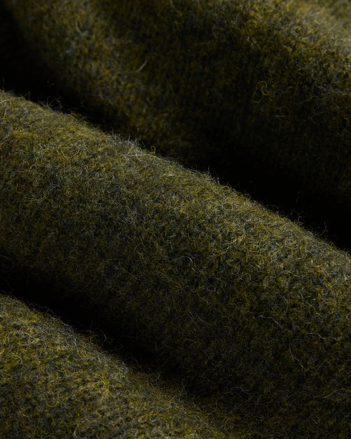 Made-in-Scotland Dark Olive Shaggy Dog Sweater  - Trim Fit
