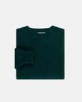 Made-in-Scotland Forest Green Shaggy Dog Sweater  - Trim Fit