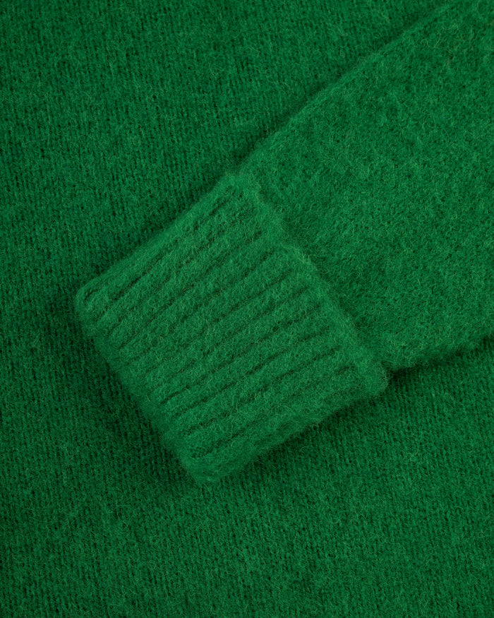 Made-in-Scotland Grass Green Shaggy Dog Sweater - Classic Fit
