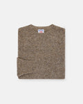 Made-in-Scotland Grey & Brown Mix Shaggy Dog Sweater  - Trim Fit