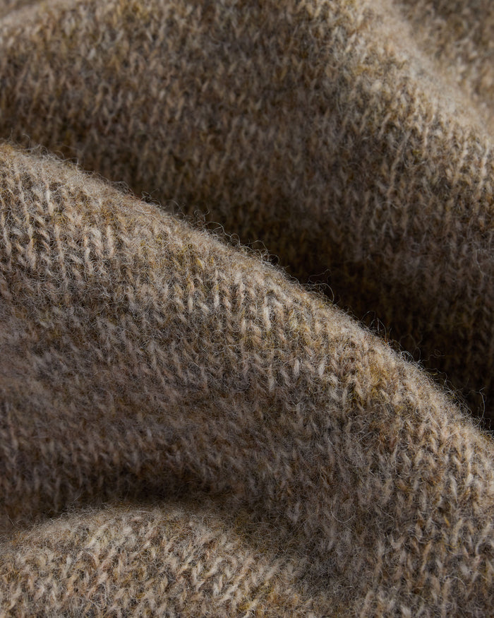 Made-in-Scotland Grey & Brown Mix Shaggy Dog Sweater  - Trim Fit