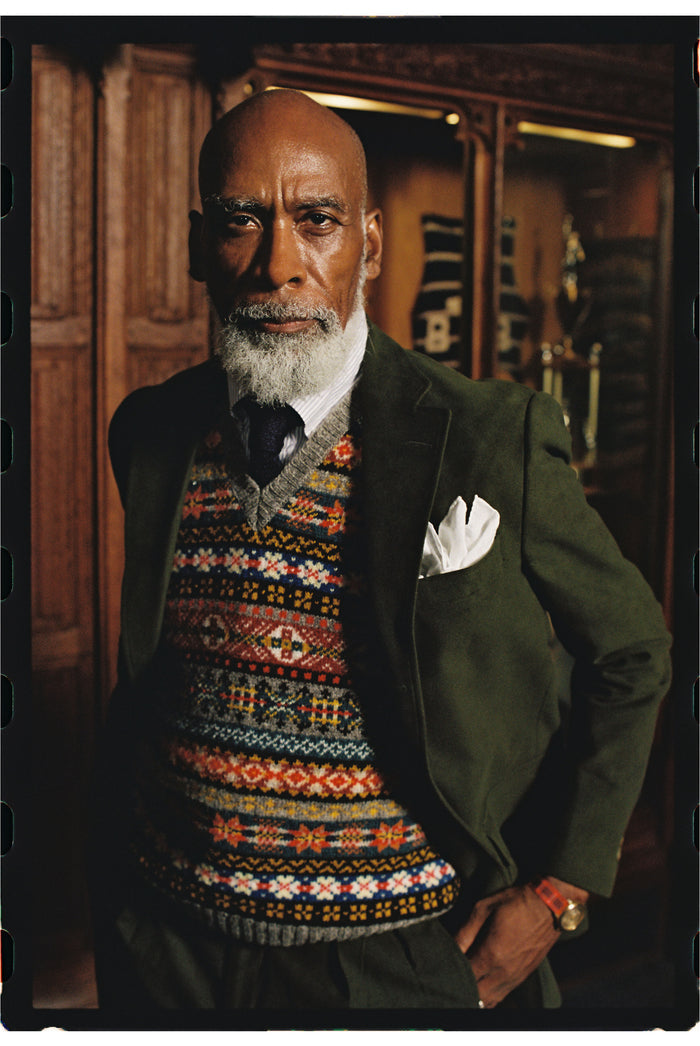 Made-in-Scotland Grey Fair Isle Sweater Vest