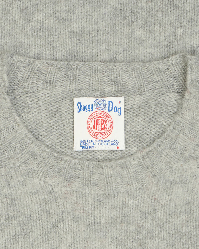 Made-in-Scotland Light Grey Shaggy Dog Icon Sweater  - Trim Fit