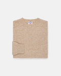 Made-in-Scotland Light Tan Shaggy Dog Sweater  - Trim Fit