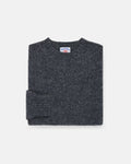 Made-in-Scotland Medium Grey Shaggy Dog Sweater  - Trim Fit