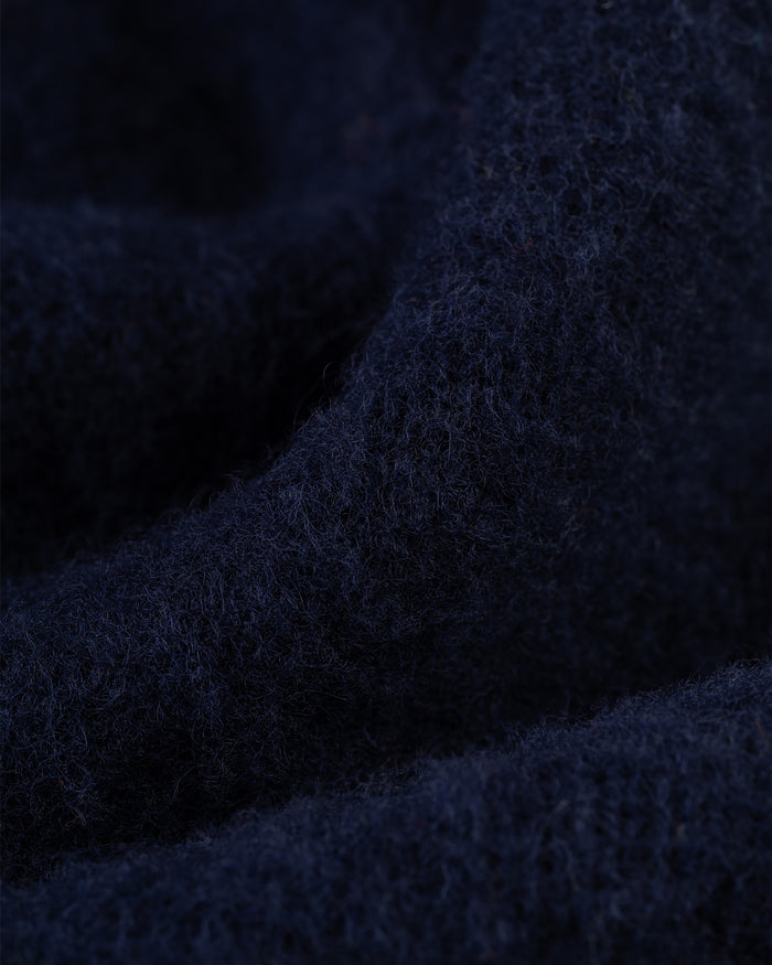 Made-in-Scotland Navy Shaggy Dog Sweater - Classic Fit