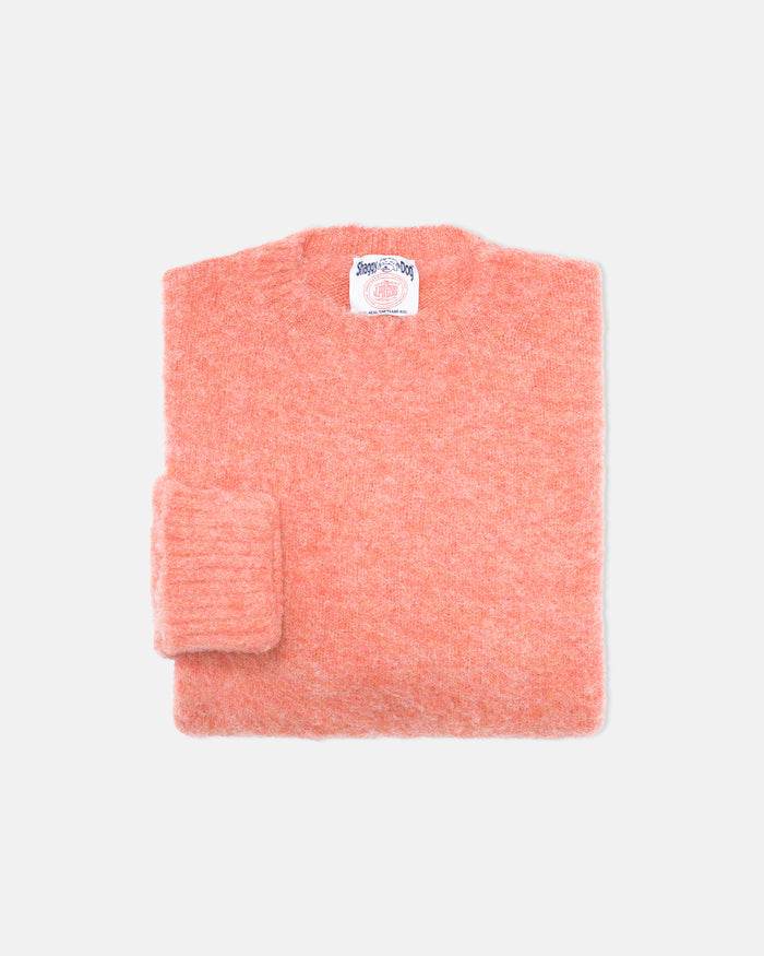 Made-in-Scotland Pale Orange Shaggy Dog Sweater - Classic Fit
