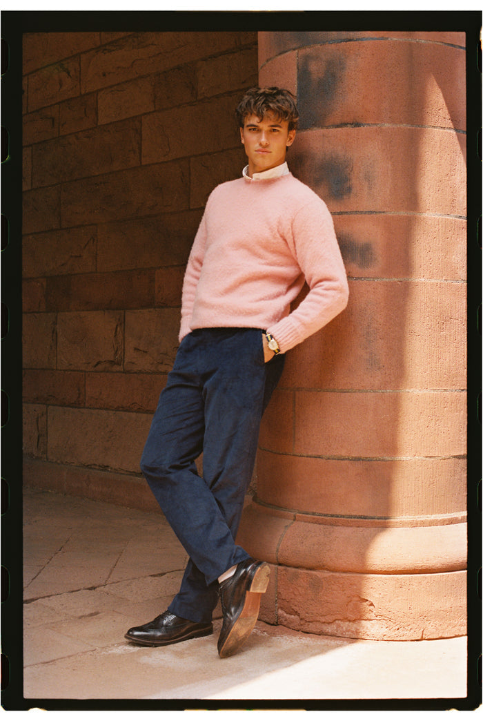 Made-in-Scotland Pink Shaggy Dog Sweater - Classic Fit