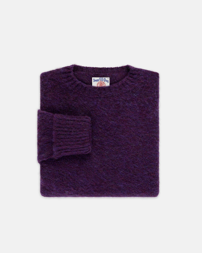 Made-in-Scotland Purple Shaggy Dog Sweater - Classic Fit