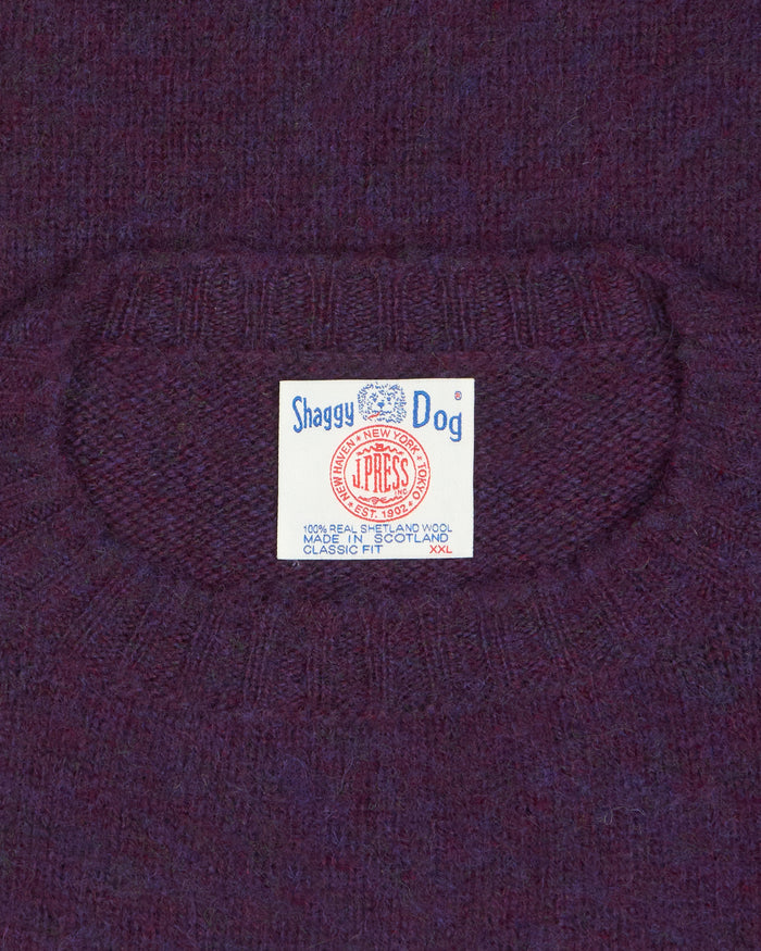 Made-in-Scotland Purple Shaggy Dog Sweater - Classic Fit