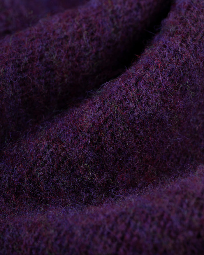 Made-in-Scotland Purple Shaggy Dog Sweater - Classic Fit