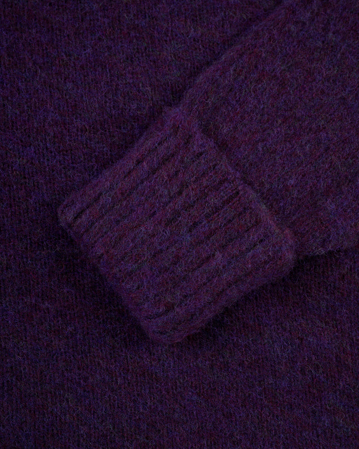 Made-in-Scotland Purple Shaggy Dog Sweater - Classic Fit