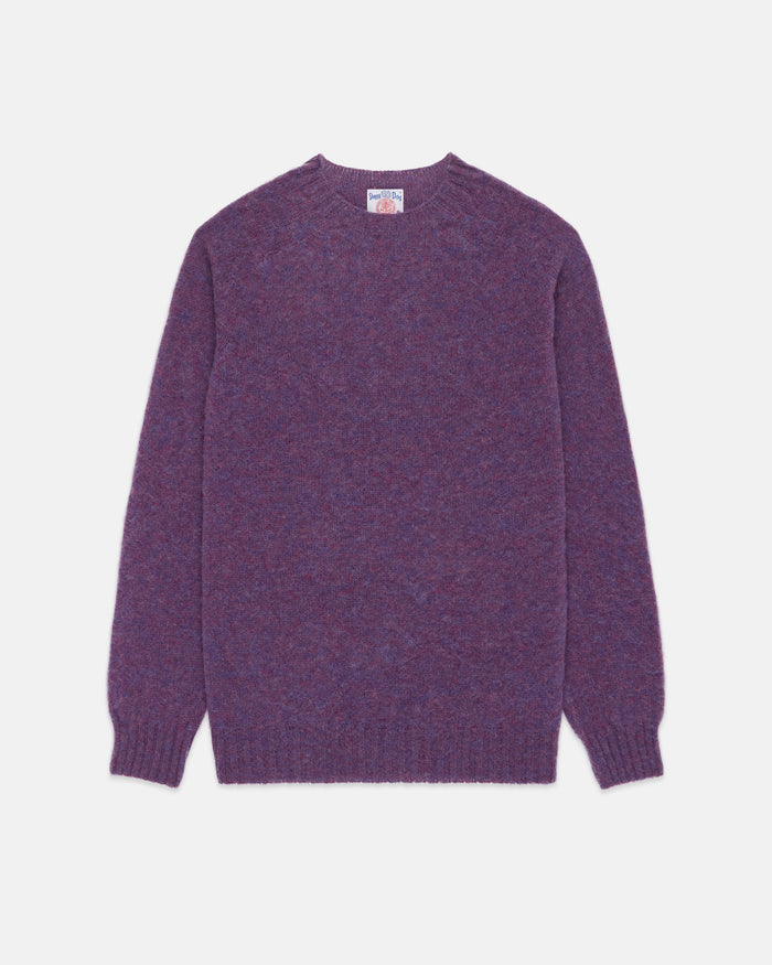Made-in-Scotland Purple Shaggy Dog Sweater  - Trim Fit