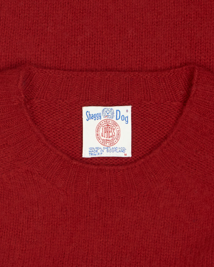 Made-in-Scotland Red Shaggy Dog Icon Sweater  - Trim Fit