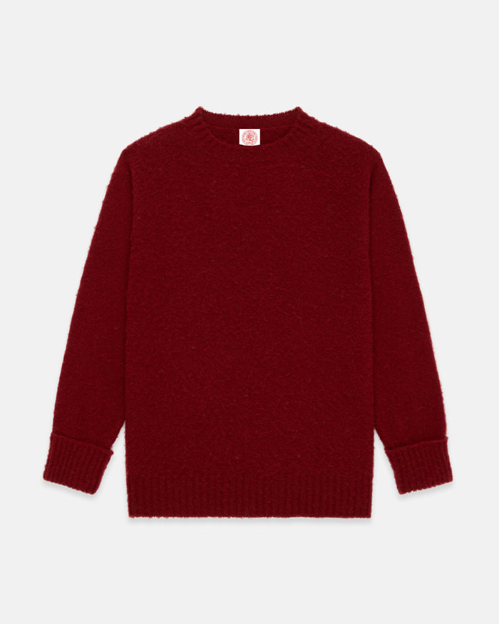 Made-in-Scotland Scarlet Red Shaggy Dog Sweater - Classic Fit