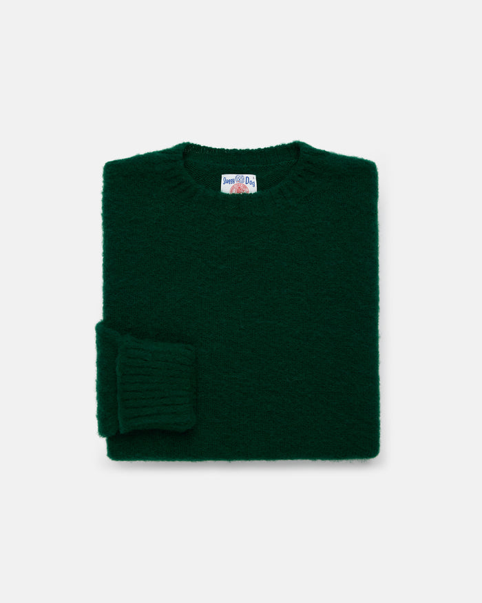 Made-in-Scotland Tartan Green Shaggy Dog Sweater - Classic Fit