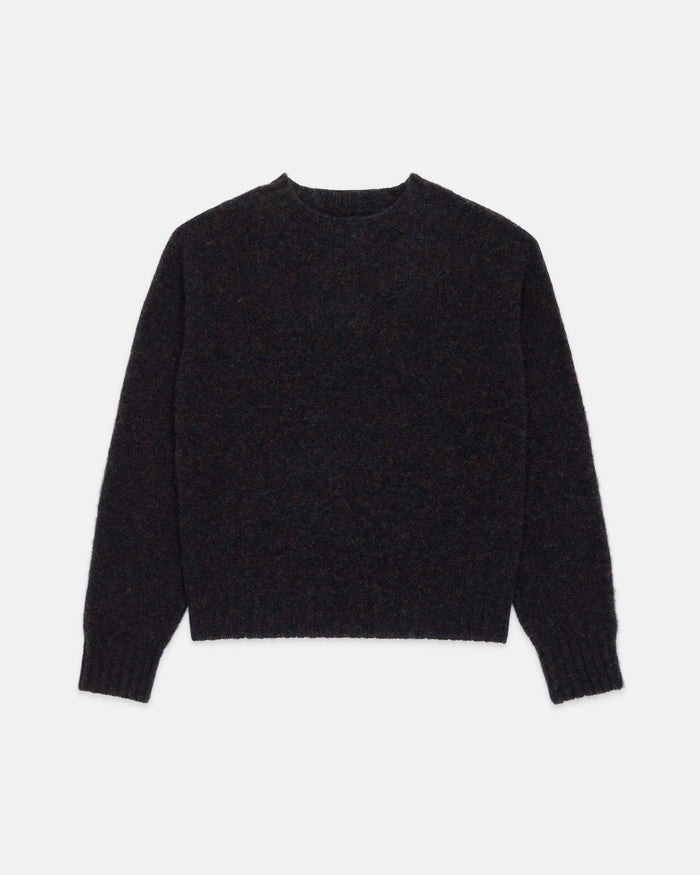 Made-in-Scotland Women's Char Brown Shaggy Dog Sweater