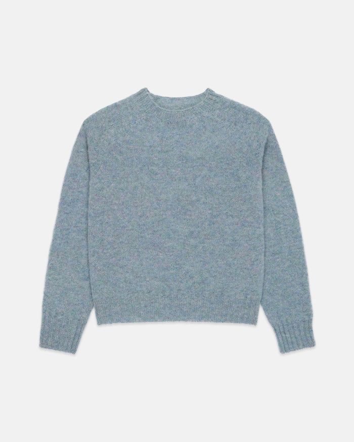 Made-in-Scotland Women's Light Blue Shaggy Dog Sweater