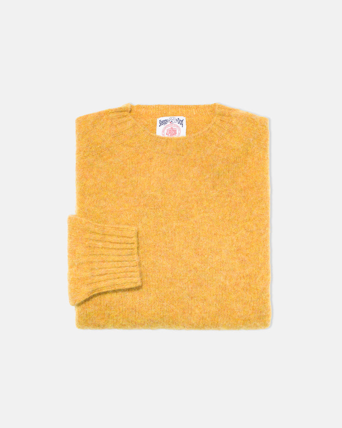 Made-in-Scotland Yellow Mix Shaggy Dog Sweater - Classic Fit
